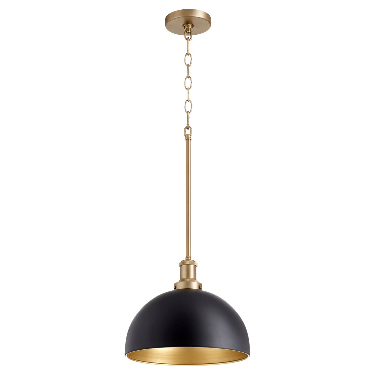 Black and Aged Brass Transitional Pendant