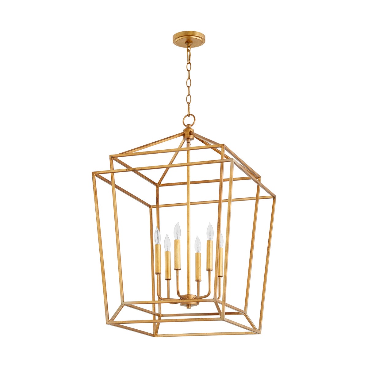 Monument 6 Light Gold Leaf Pendant
