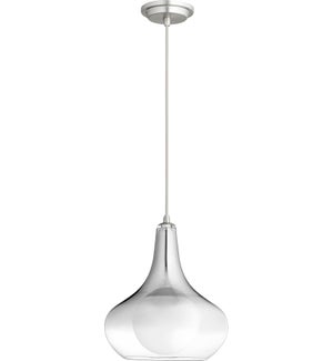 Satin Nickel with Smoke Ombre Glass Modern and Contemporary Pendant