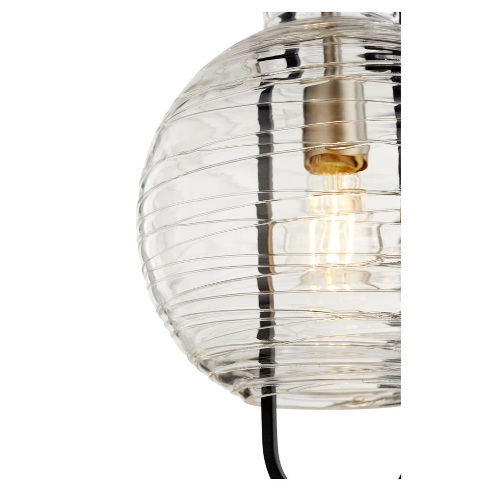 Textured Glass 10" Black/Satin Nickel Pendant