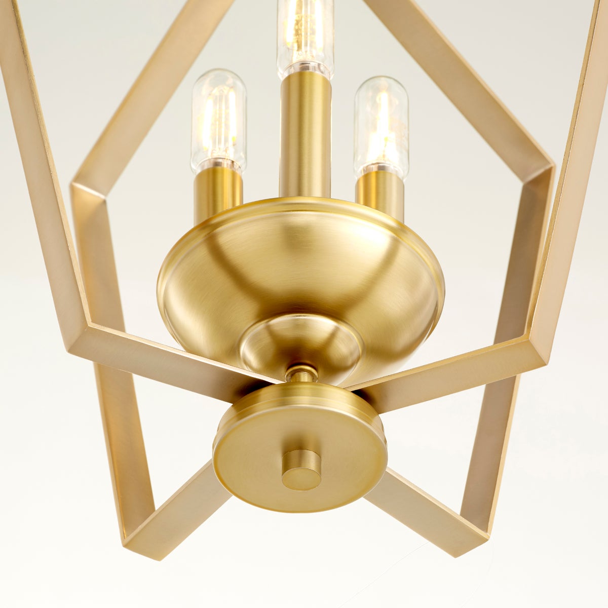 Transitional 3 Light Aged Brass Pendant