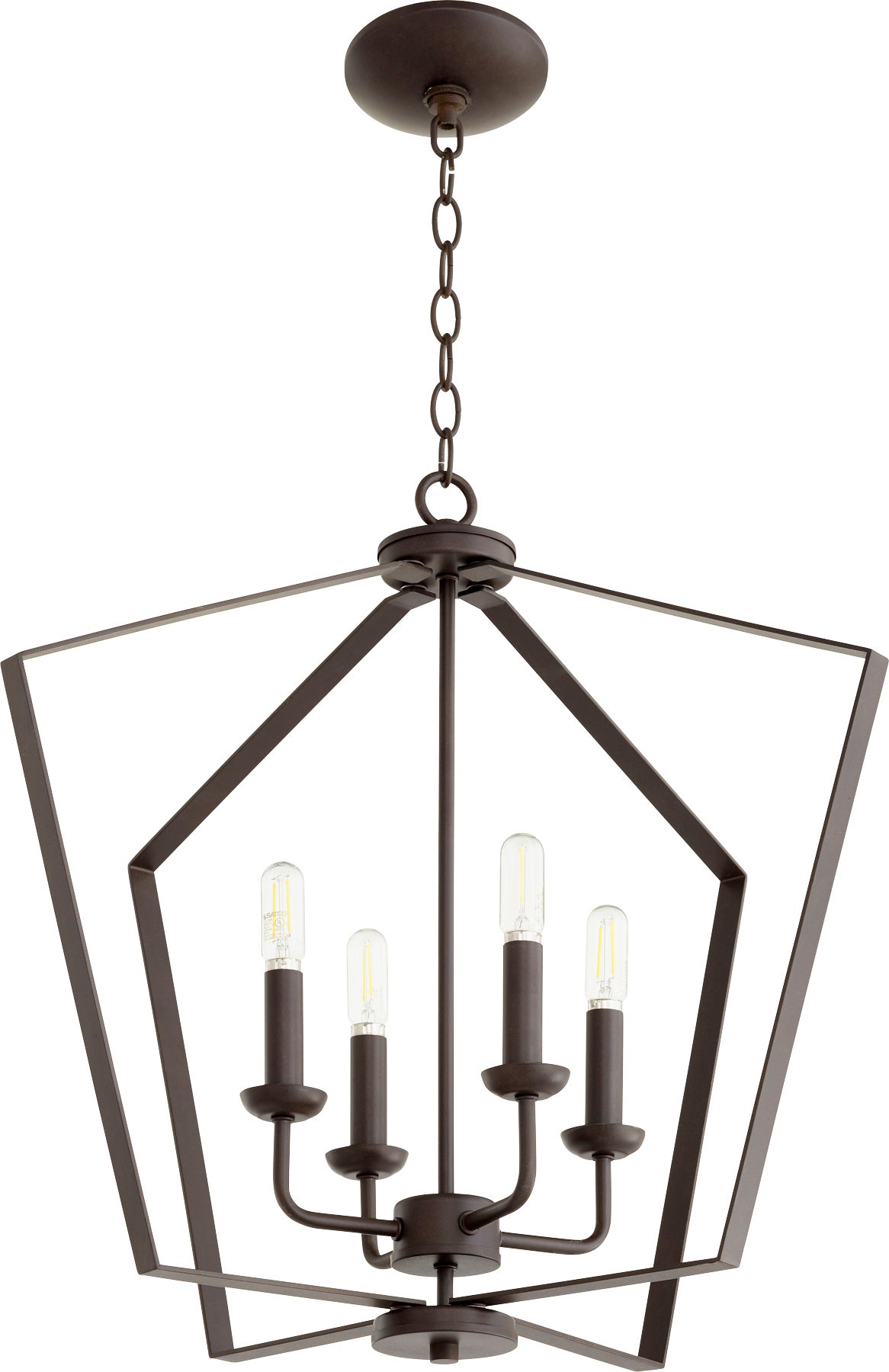 Quorum 6711-4-62 Transitional Four Light Entry Pendant from Richmond Collection in Polished Nickel Finish,