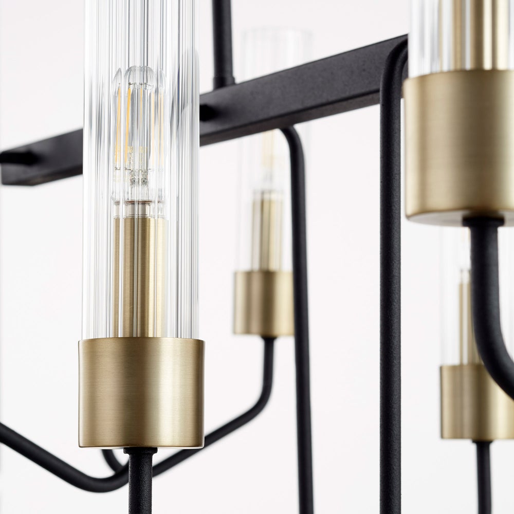 Helix 8 Light Black Transitional Chandelier
