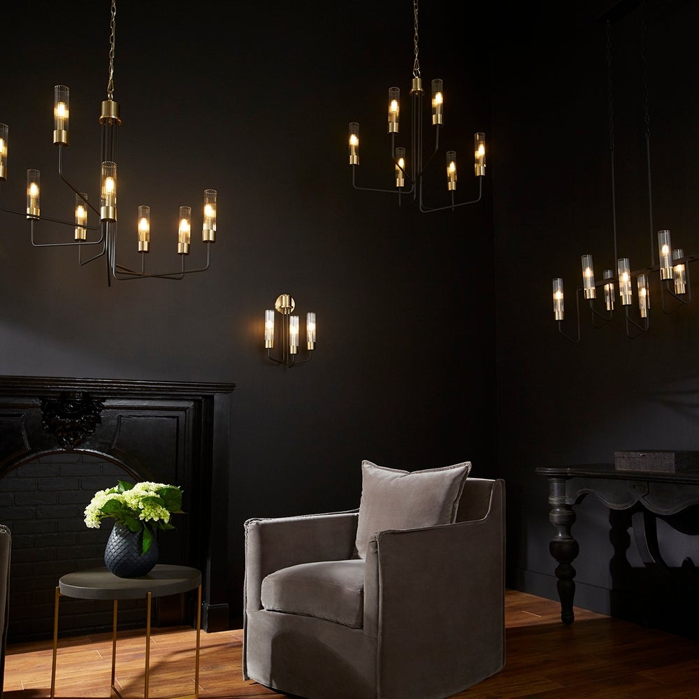 Helix 8 Light Black Transitional Chandelier