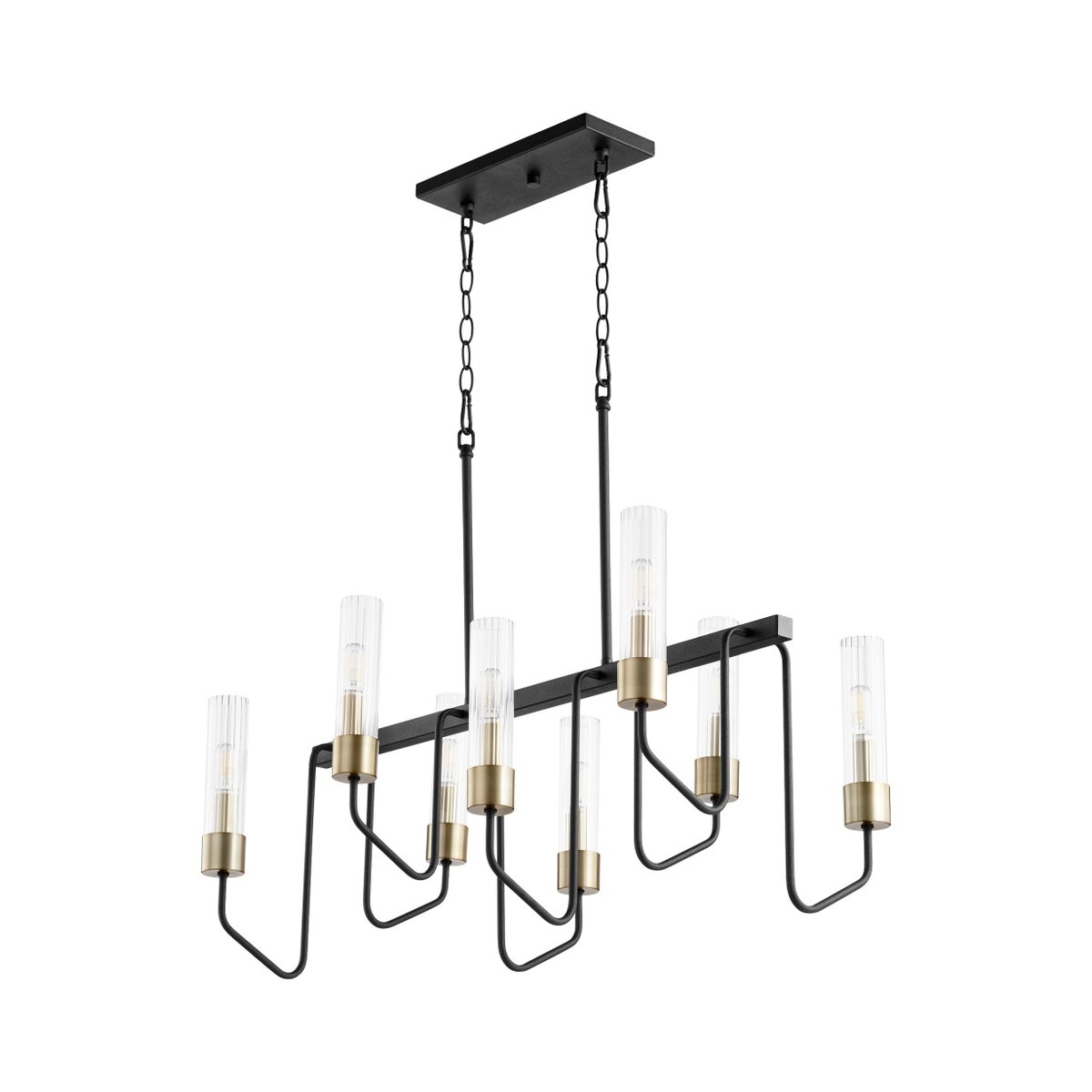 Helix 8 Light Black Transitional Chandelier