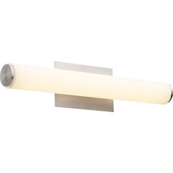 LED 2 Light Array Modern and Contemporary Satin Nickel Matte White Acrylic Vanity