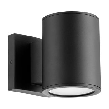 Cylinder 6" 2-Light Black Outdoor Wall Light