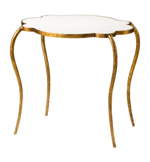 Flora Side Table | Gold & White