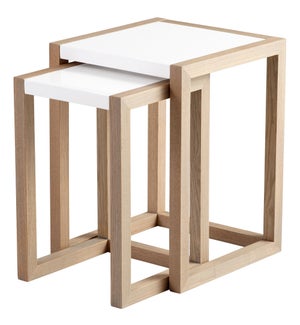 Becket Nesting Tables | Grey Veneer And White