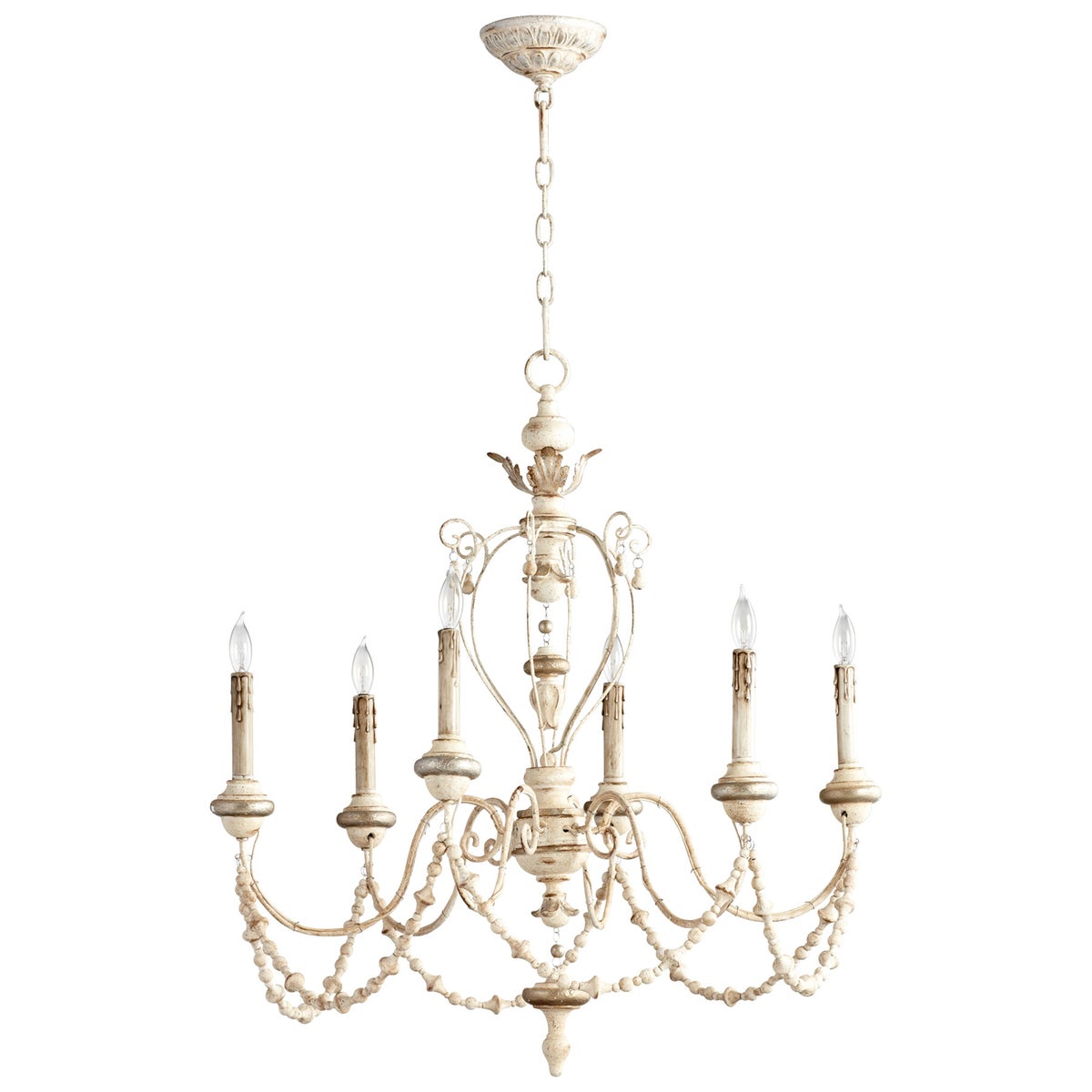 Florine Chandelier 6-Light | Persian White And Mystic Silver