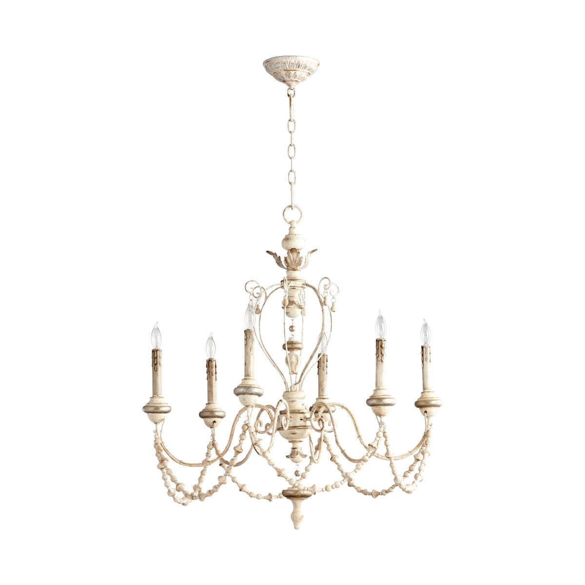 Florine Chandelier 6-Light | Persian White And Mystic Silver