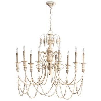 Florine Chandelier 9-Light | Persian White And Mystic Silver