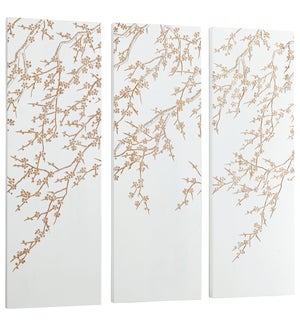 Cherry Blossom Wall Art | White And Gold