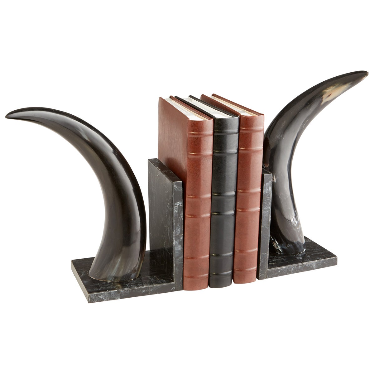 Horn Rimmed Bookends | Bone And Black