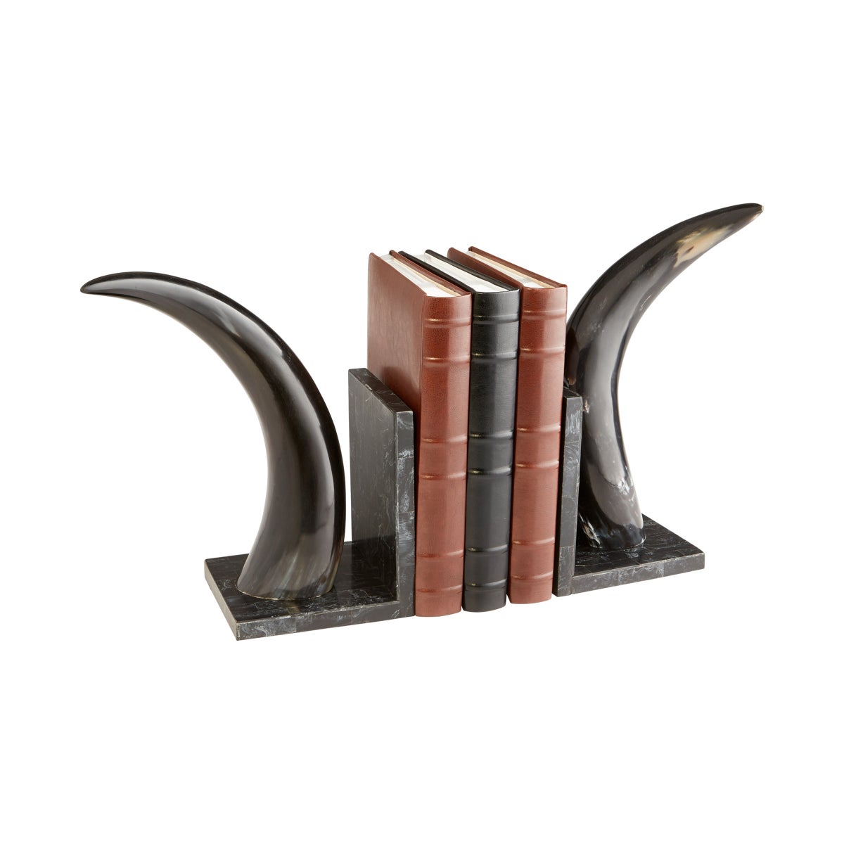 Horn Rimmed Bookends | Bone And Black