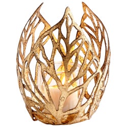 Sunrise Flame Candleholder | Antique Gold - Small