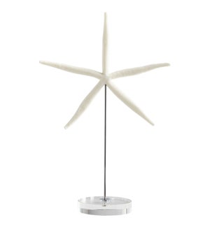 Royal Sea Star Sculpture | White And Polished Nickel - Medium