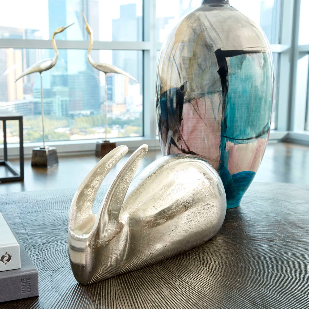 Randy Rabbit Sculpture #1 | Raw Nickel