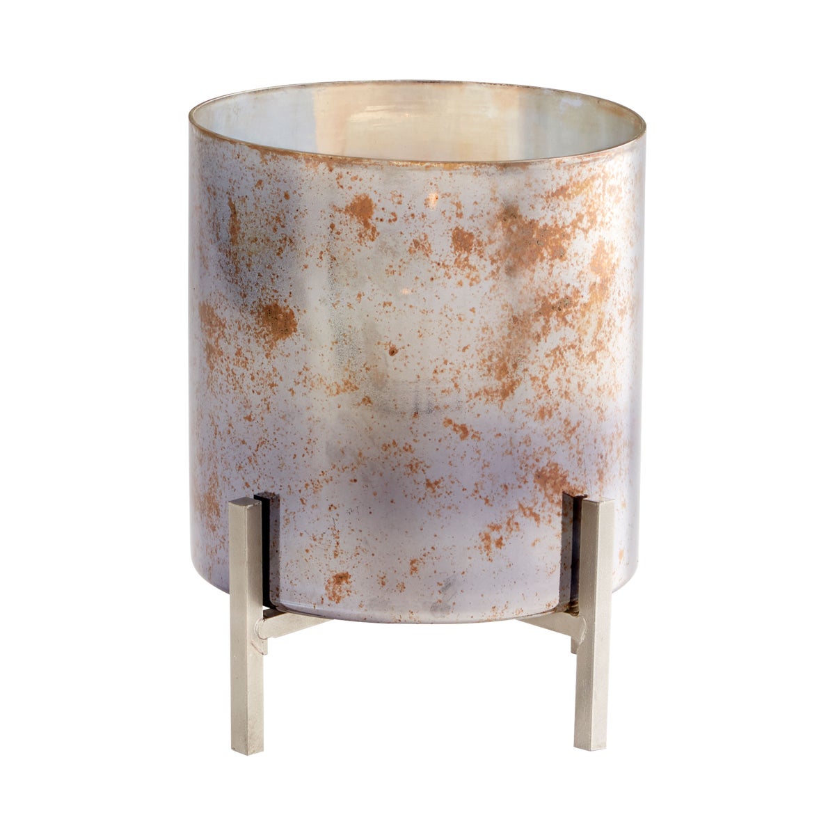 Basil Candleholder | Black And Verdi Garnet Glass - Medium