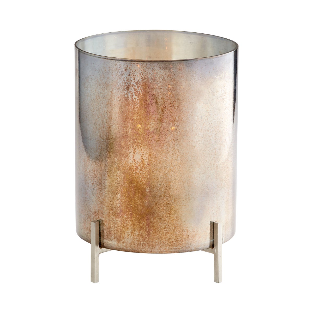 Basil Candleholder | Black And Verdi Garnet Glass - Large