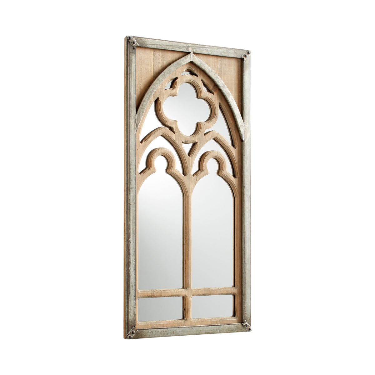 Carlita Mirror | Galvanized Metal And Natural Wood