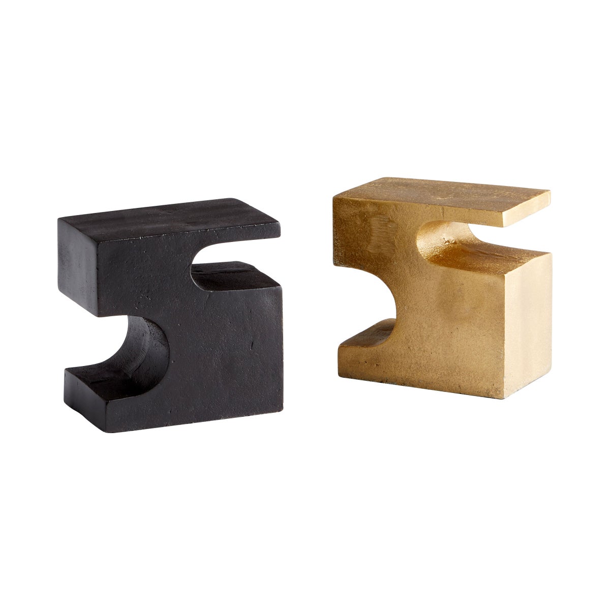 Two-Piece Bookends Piece Bookends | Bronze And Brass