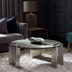 Arca Coffee Table | Weathered Oak And Stainless Steel