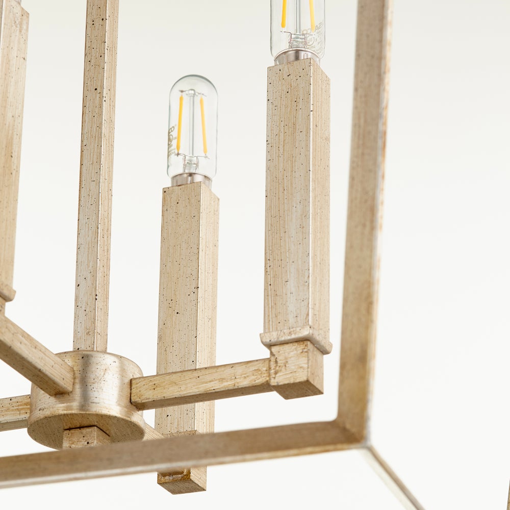 Hyperion Chandelier 4-Light | Aged Silver Leaf - Small