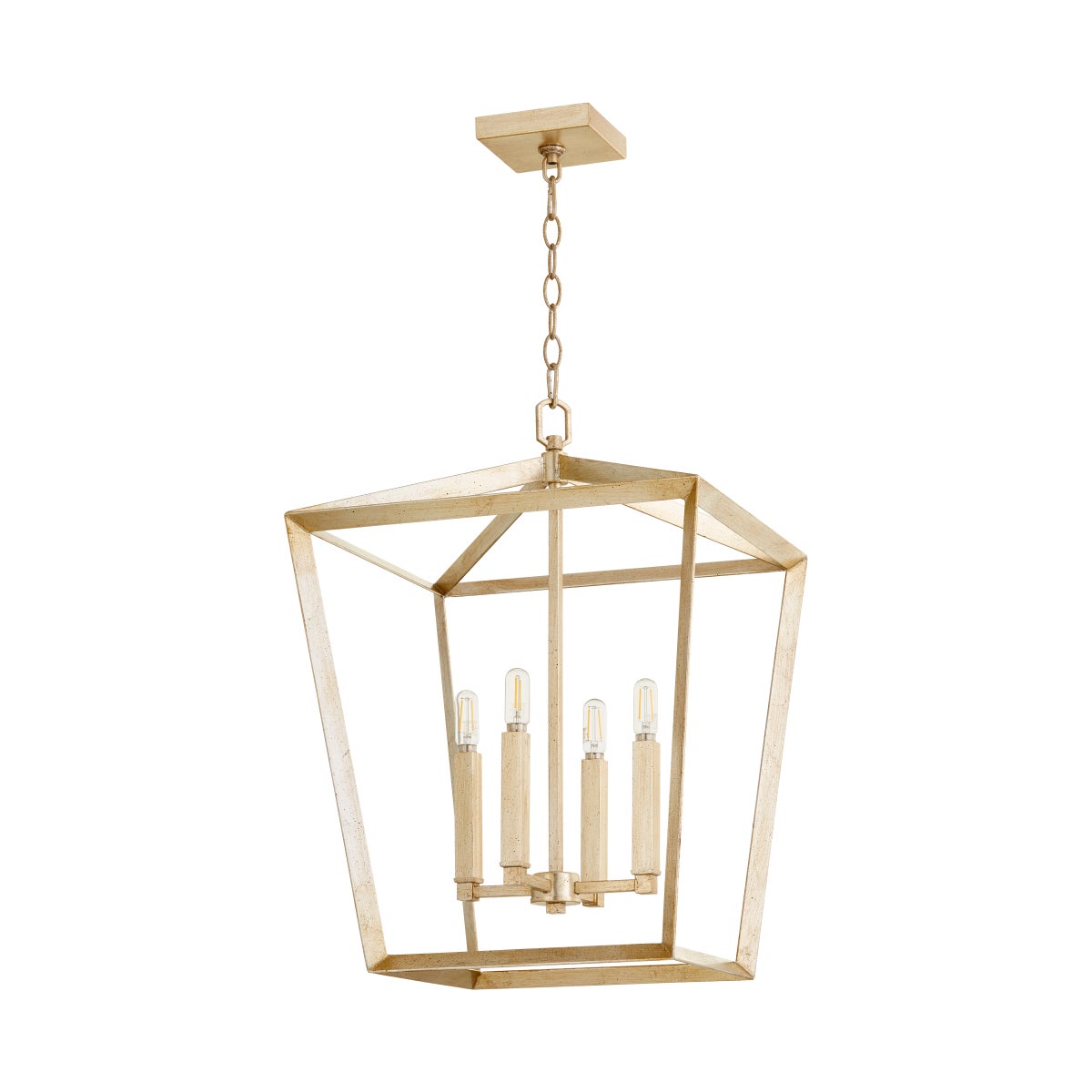 Hyperion Chandelier 4-Light | Aged Silver Leaf - Small