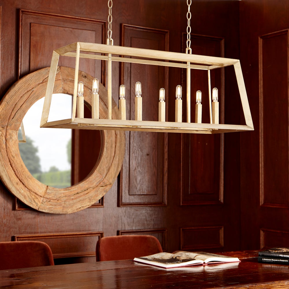 Hyperion Island 8-Light | Aged Silver Leaf - Small
