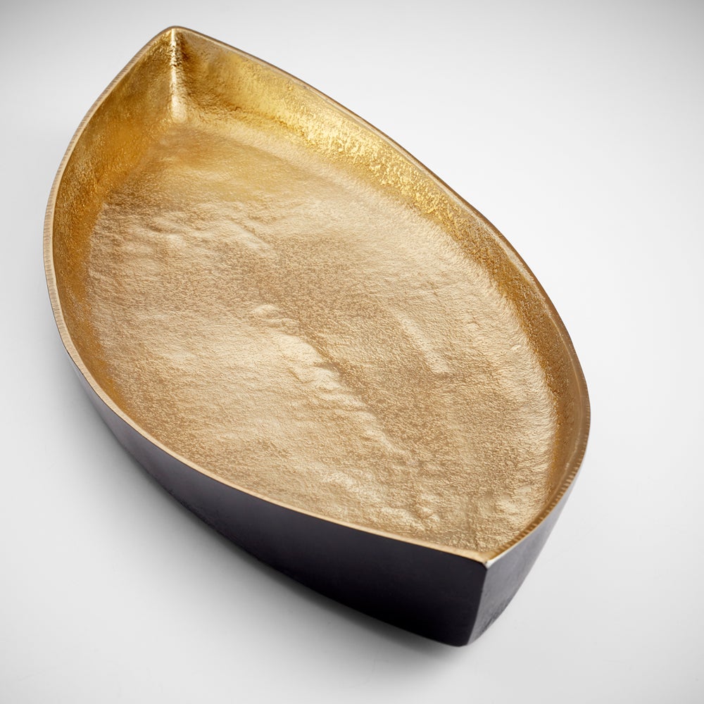 Alumbrar Tray | Matt Black And Gold - Medium