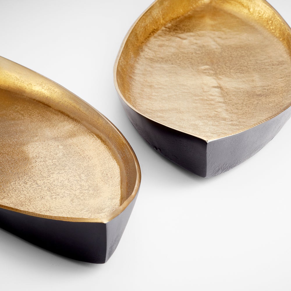 Alumbrar Tray | Matt Black And Gold - Medium