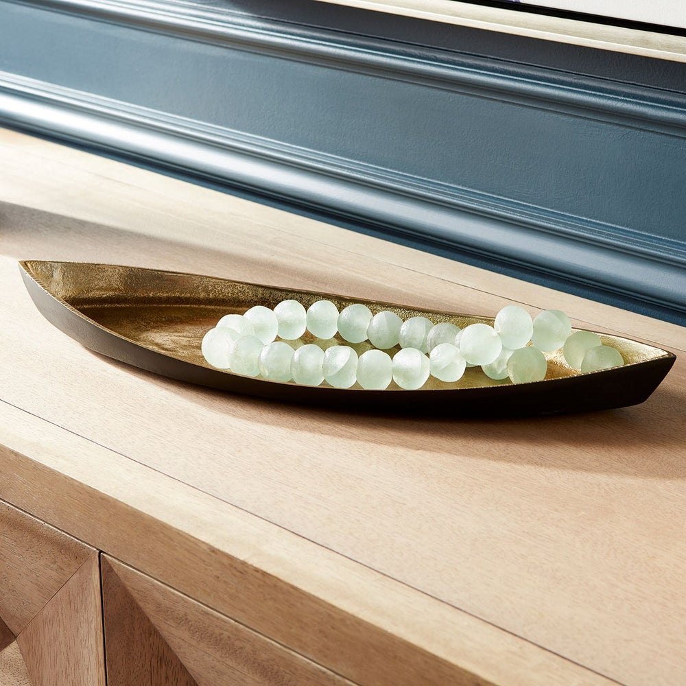 Alumbrar Tray | Matt Black And Gold - Medium