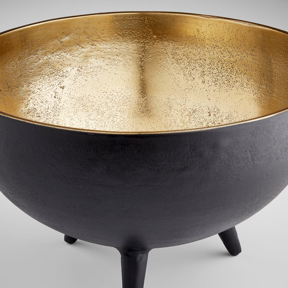 Inca Bowl | Matt Black And Gold - Medium