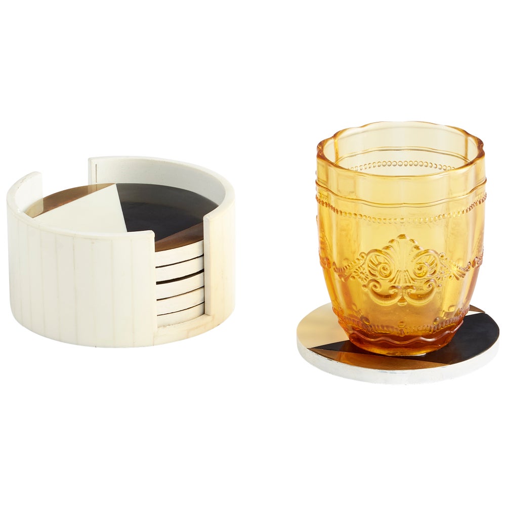 Modametric Coasters | Black - Gold - White