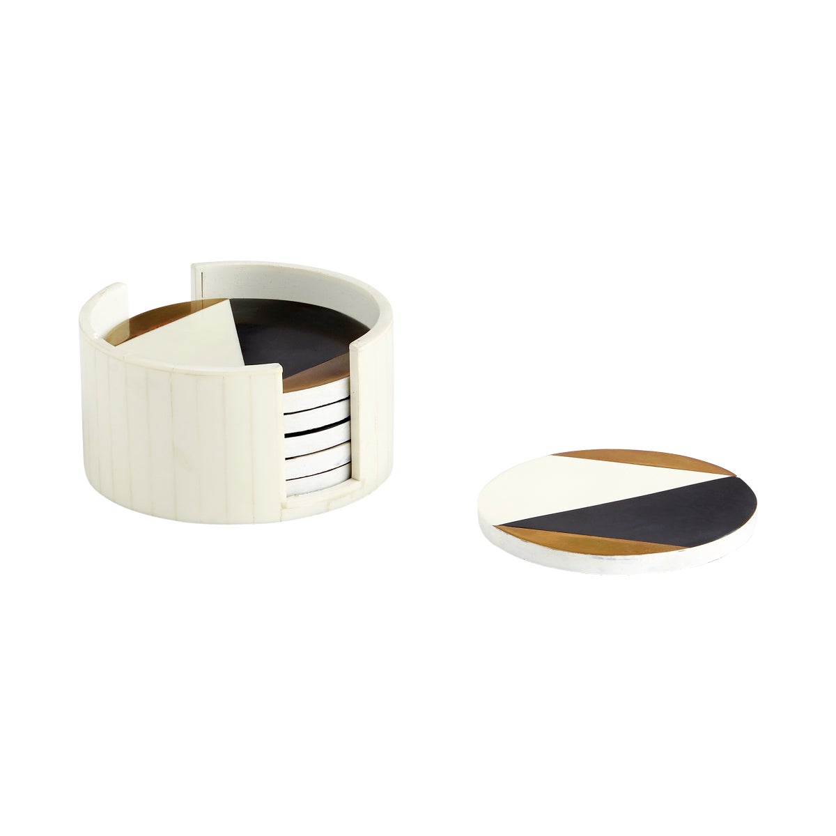 Modametric Coasters, Black - Gold - White - coasters