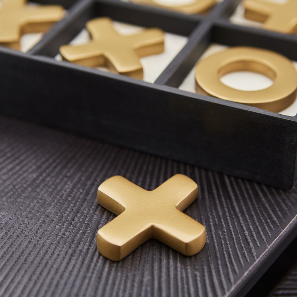 Tic Tac Toe Board, Gold & White