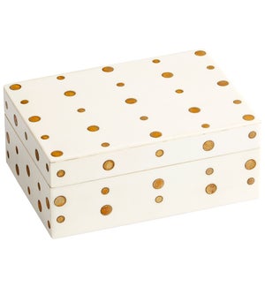 Dot Crown Container | White And Brass - Small