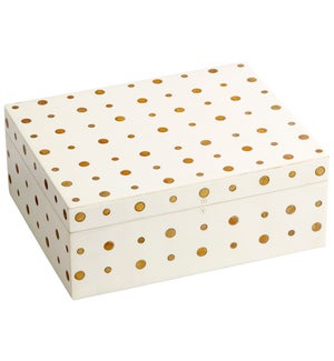 Dot Crown Container | White And Brass - Medium