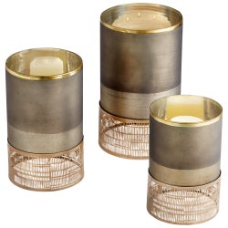 Lucid Silk Candleholder | Black Onyx And Antique Brass - Small
