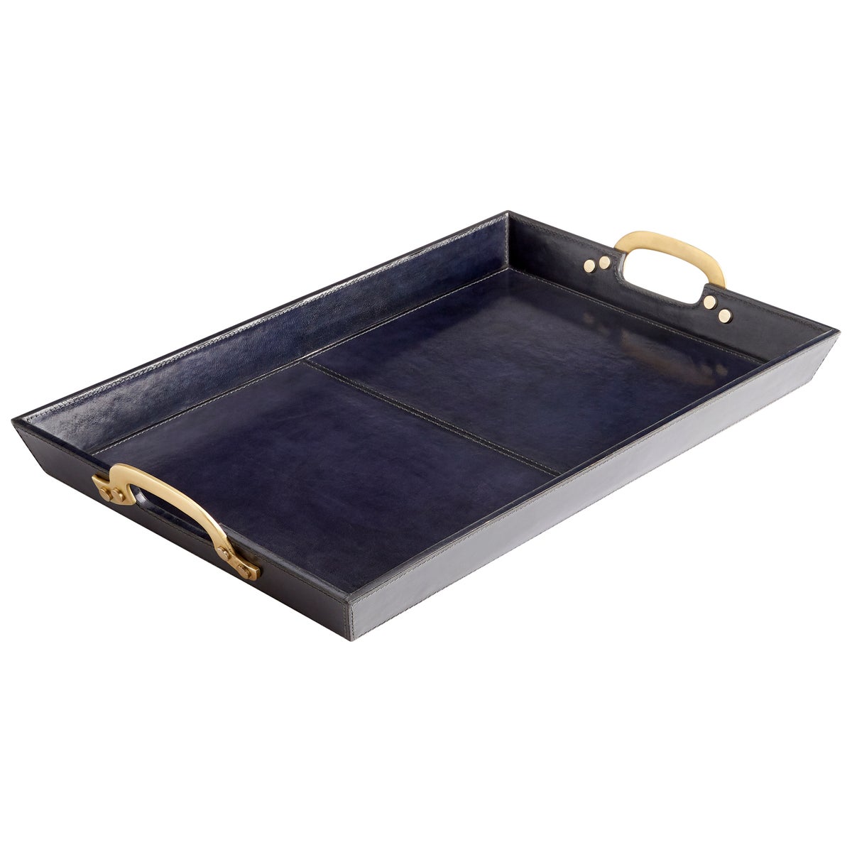 McQueen Tray | Blue And Antique Brass