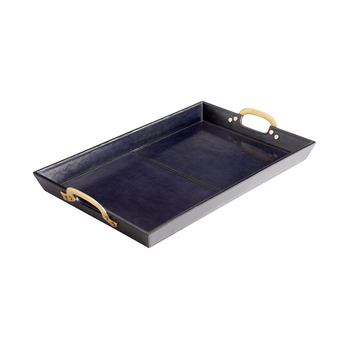 McQueen Tray | Blue And Antique Brass