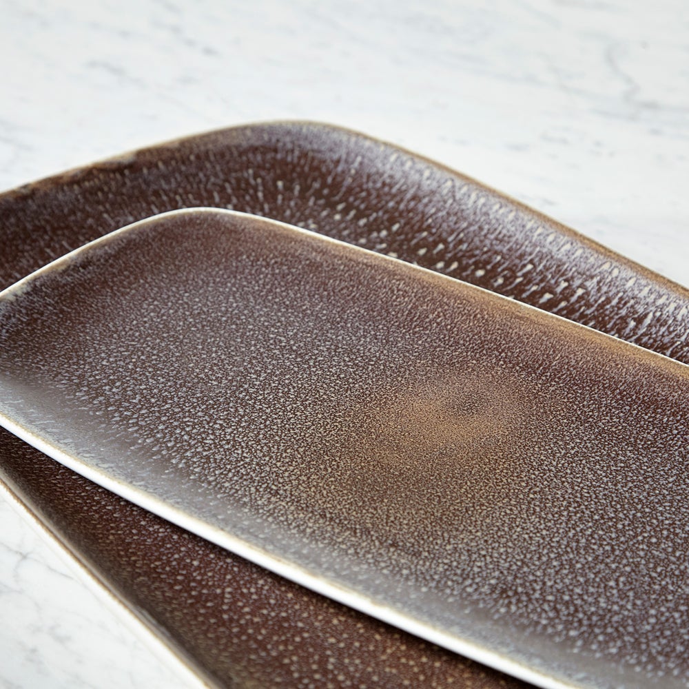 Brushed Earth Tray | Olive Glaze - Small