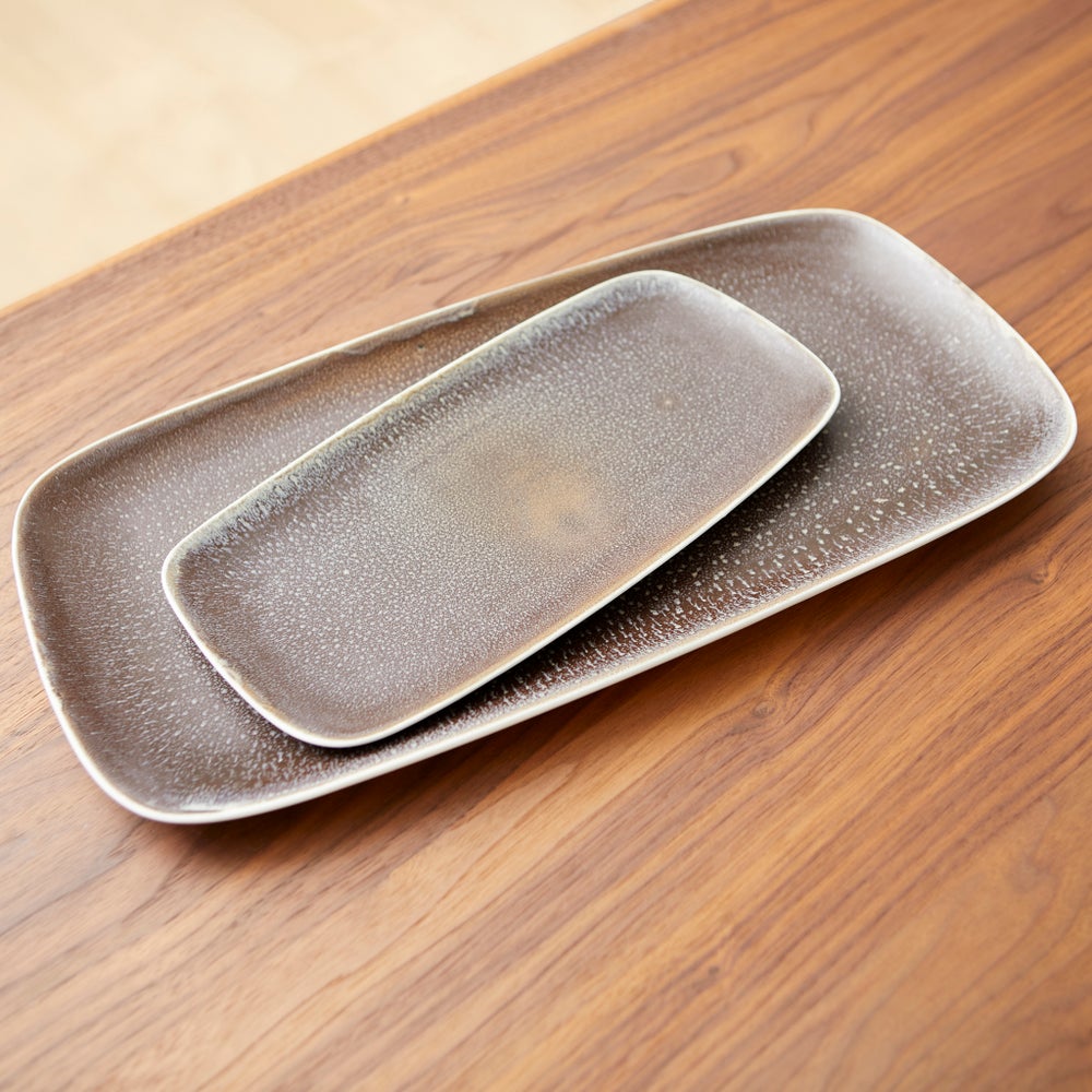 Brushed Earth Tray | Olive Glaze - Small