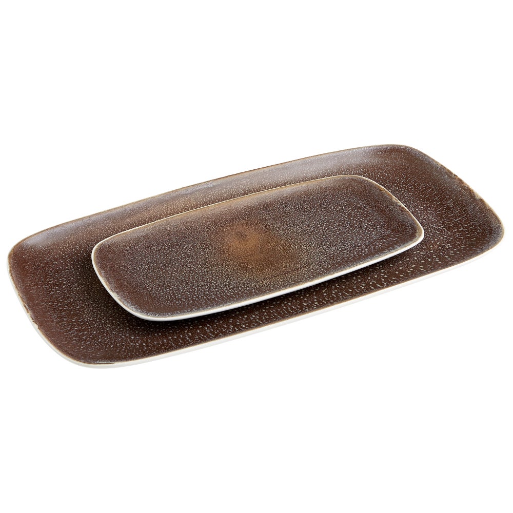 Brushed Earth Tray | Olive Glaze - Medium