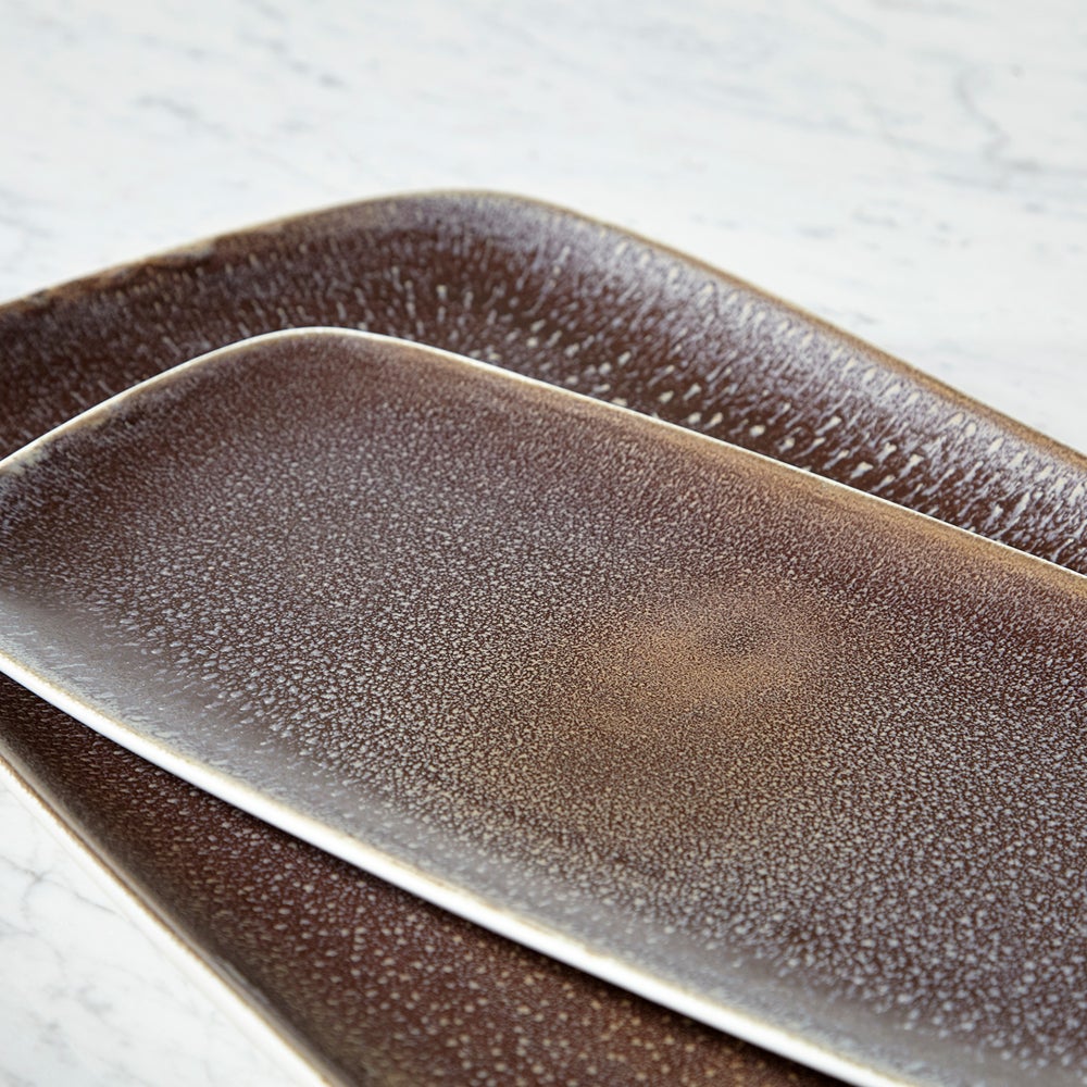 Brushed Earth Tray | Olive Glaze - Medium