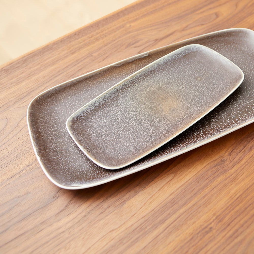 Brushed Earth Tray | Olive Glaze - Medium