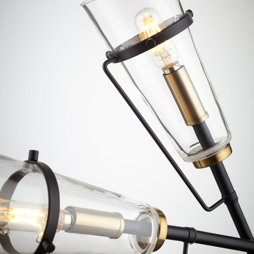 Lyra Pendant | Noir & Aged Brass