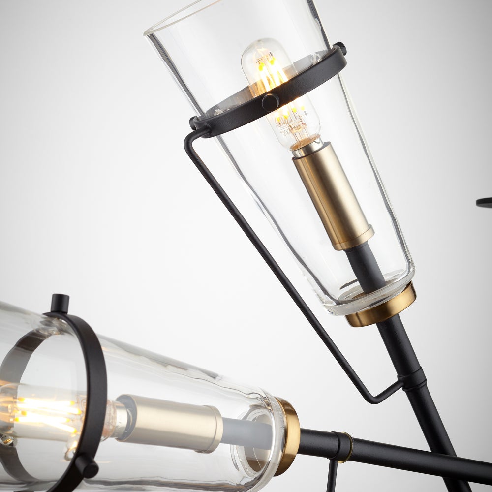 Lyra Pendant | Noir & Aged Brass