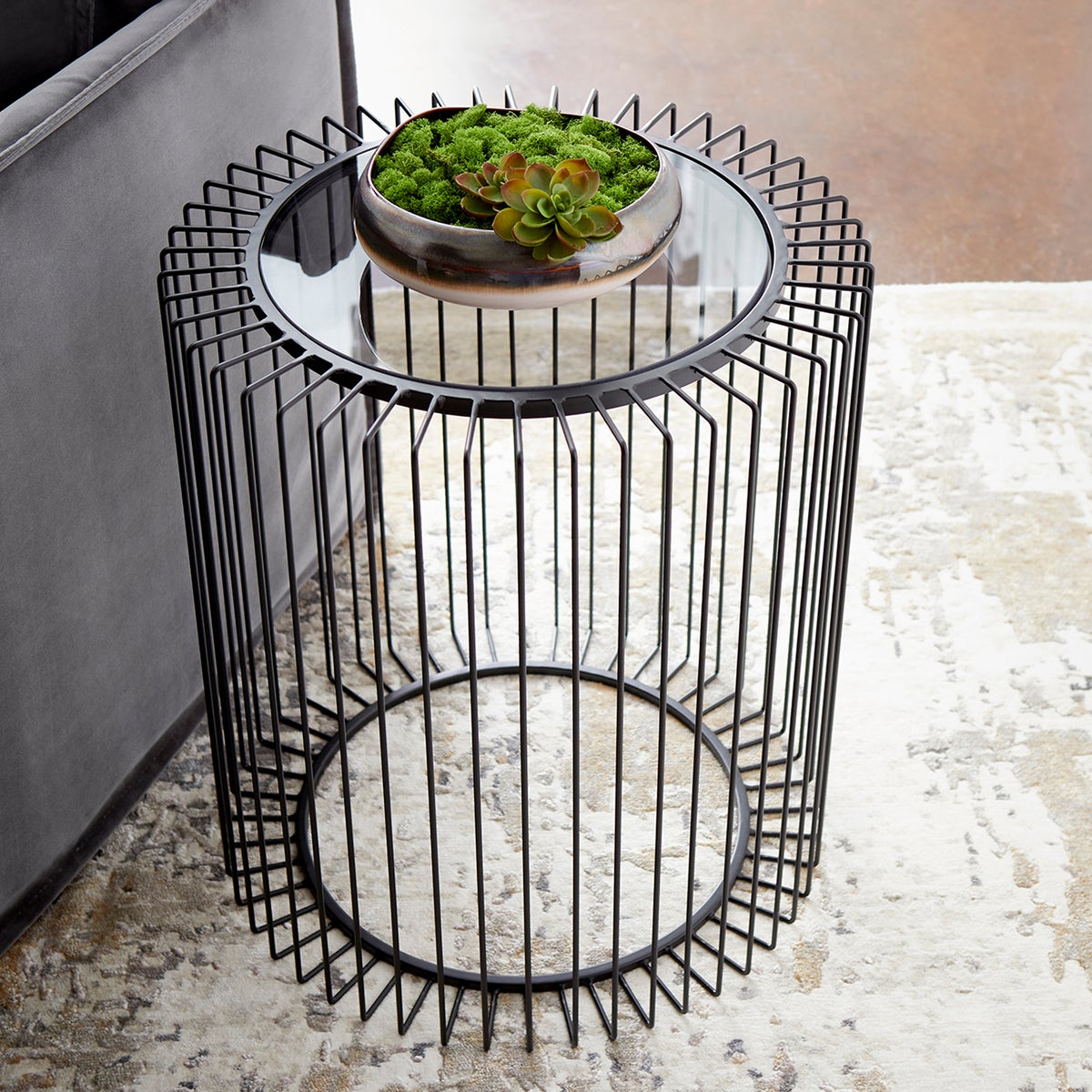 Canasta Side Table | Graphite